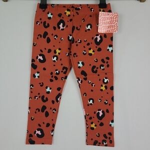 NEW FABKIDS Orange Cheetah Print Leggings Girls Size 3T NWT